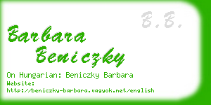 barbara beniczky business card